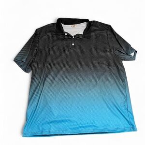 Men's Gradient Black to Blue Polo Shirt